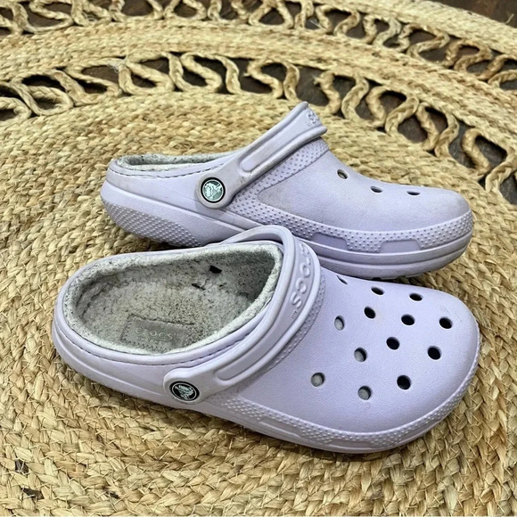 CROCS Shoes - Crocs Dual Comfort Purple Women's 7 Fleece Lined Slip Clog